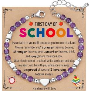 imageTONY ampamp SANDY 2025 Graduation Gifts for Her Graduation Bracelets for Women Girls Middle High School College Graduates With Grad Cap Box and Meaningful CardsBack to School  Amethyst