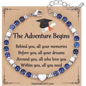 imageTONY ampamp SANDY 2025 Graduation Gifts for Her Graduation Bracelets for Women Girls Middle High School College Graduates With Grad Cap Box and Meaningful CardsLapis Lazuli