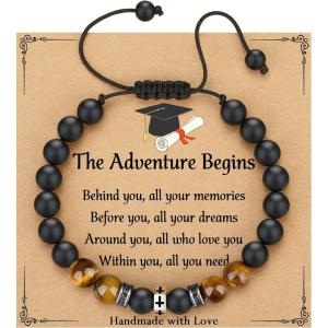 imageTONY ampamp SANDY 2025 Graduation Gifts for Him High School College Graduation Gifts for Men Cross Bracelet Son Grandson Nephew Friends With Grad Cap Box and Meaningful CardsAdventure Begins