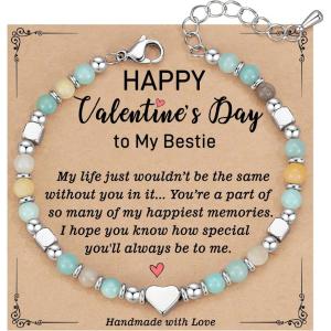 imageTONY ampamp SANDY Bestie Gifts for Women Best Friend Birthday Gifts Friendship Gifts for Women Dainty Bracelets for Women Best Friend Bestie Soul Sister BFFAmazonite  Happy Valentines Gifts