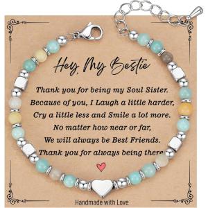 imageTONY ampamp SANDY Bestie Gifts for Women Best Friend Birthday Gifts Friendship Gifts for Women Dainty Bracelets for Women Best Friend Bestie Soul Sister BFFAmazonite
