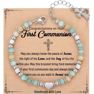 imageTONY ampamp SANDY Christian Gifts for Women Religious Cross Bracelet Jewelry Easter Basket Stuffers for Teens Kids Adults Faith Confirmation Baptism Christmas Birthday Gifts for WomenFirst Communion