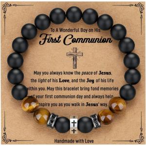 imageTONY ampamp SANDY Cross Bracelet Men Boys Christian Gifts for Teen Boys Son Grandson Nephew on Graduation Fathers Day Easter Birthday ChristmasFirst communion  7 Inches