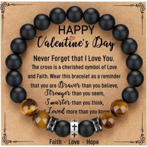 imageTONY ampamp SANDY Cross Bracelet Men Boys Christian Gifts for Teen Boys Son Grandson Nephew on Graduation Fathers Day Easter Birthday ChristmasHappy Valentines Day  Boys  75 Inches 