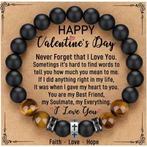 imageTONY ampamp SANDY Cross Bracelet Men Boys Christian Gifts for Teen Boys Son Grandson Nephew on Graduation Fathers Day Easter Birthday ChristmasHappy Valentines Day  Man  8 Inches 