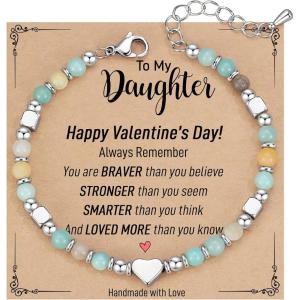 imageTONY ampamp SANDY Dainty Gemstone Bracelets for Teen Girls  Sweet Gifts for Kids Daughter Granddaughter Niece Sister on Birthday Graduation Valentines Christmas Easter Stocking StuffersTo My Daughter  Valentines Gift