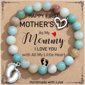 imageTONY ampamp SANDY New Mom Gifts Bracelets for First Time Moms on Mothers Day Birthday Christmas Stocking StuffersFirst Mothers Day  Amazonite