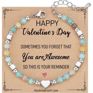 imageTONY ampamp SANDY Tiny Beaded Bracelets for Women Sometimes You Forget Youre Awesome Unique Gifts for Women Mom Daughter Wife Coworkers Best Friend Bestie GranddaughterValentines Gift  Amazonite