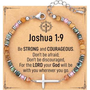 imageTONY ampamp SANDY Christian Gifts for Women Cross Bracelet Confirmation Baptism Easter Gift Unique Gifts for Women Birthday Christmas Stocking Stuffers for Teens AdultsJoshua 19
