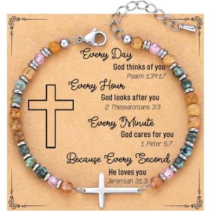 imageTONY ampamp SANDY Christian Gifts for Women Cross Bracelet Confirmation Baptism Easter Gift Unique Gifts for Women Birthday Christmas Stocking Stuffers for Teens AdultsEvery Day Love You