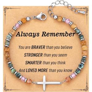 imageTONY ampamp SANDY Christian Gifts for Women Cross Bracelet Confirmation Baptism Easter Gift Unique Gifts for Women Birthday Christmas Stocking Stuffers for Teens AdultsAlways Remember