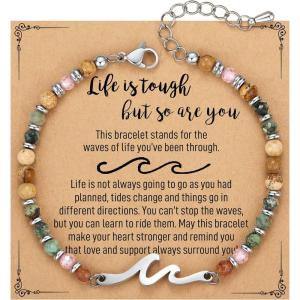 imageTONY ampamp SANDY Friend Gifts for Women Sister Gift Friendship Bracelets Wave Bracelet Best Friend Birthday Gifts for Women Bestie Bracelets Christmas Stocking Stuffers for WomanLife is tough  But so are you