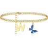 imageButterfly Gifts for Women  Ankle Bracelets for Women  Gold Anklets for Women Waterproof 18K Gold Plated Initial Anklet Teen Girls Jewelry Summer Beach Foot Mothers Day Birthday Gifts for Her Friend