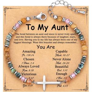 imageTONY ampamp SANDY Christian Cross Bracelet for Women Valentines Day Gifts for Her Confirmation Baptism Easter Gifts Unique Gift for Friends Daughter Mom Sister in Christ Birthday ChristmasAunt