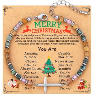 imageTONY ampamp SANDY Christian Cross Bracelet for Women Valentines Day Gifts for Her Confirmation Baptism Easter Gifts Unique Gift for Friends Daughter Mom Sister in Christ Birthday ChristmasMerry Christmas