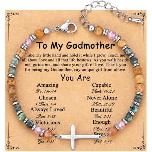 imageTONY ampamp SANDY Christian Cross Bracelet for Women Valentines Day Gifts for Her Confirmation Baptism Easter Gifts Unique Gift for Friends Daughter Mom Sister in Christ Birthday ChristmasGodmother