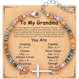 imageTONY ampamp SANDY Christian Cross Bracelet for Women Valentines Day Gifts for Her Confirmation Baptism Easter Gifts Unique Gift for Friends Daughter Mom Sister in Christ Birthday ChristmasGrandma