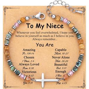 imageTONY ampamp SANDY Christian Cross Bracelet for Women Valentines Day Gifts for Her Confirmation Baptism Easter Gifts Unique Gift for Friends Daughter Mom Sister in Christ Birthday ChristmasNiece