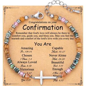 imageTONY ampamp SANDY Christian Cross Bracelet for Women Valentines Day Gifts for Her Confirmation Baptism Easter Gifts Unique Gift for Friends Daughter Mom Sister in Christ Birthday ChristmasConfirmation