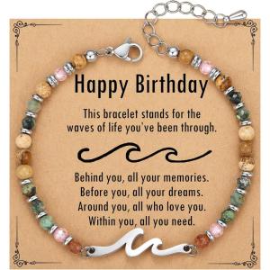 imageTONY ampamp SANDY Friend Gifts for Women Unique Valentines Day Gifts for Her Sister Gifts from Sister Wave Bracelet Christmas Birthday Gifts for Women Bestie Friendship BraceletsHappy Birthday
