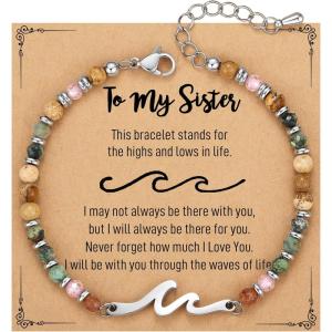 imageTONY ampamp SANDY Friend Gifts for Women Unique Valentines Day Gifts for Her Sister Gifts from Sister Wave Bracelet Christmas Birthday Gifts for Women Bestie Friendship BraceletsSister