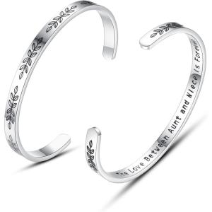 image:imageTONY amp SANDY Cuff Bracelets for Women Teen Girls Best Friend Sister Mom Daughter Granddaughter Easter Birthday Mothers Day Christmas Stocking Stuffers for Teen Girls Women Jewelry1  Aunt and Niece Gifts  The love between aunt and niece is forever