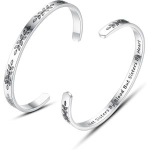 image:imageTONY amp SANDY Cuff Bracelets for Women Teen Girls Best Friend Sister Mom Daughter Granddaughter Easter Birthday Mothers Day Christmas Stocking Stuffers for Teen Girls Women Jewelry1  Sister Gifts  Not sisters by blood but sisters by heart