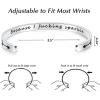 image:imageTONY amp SANDY Inspirational Bracelets for Women Teen Girls Personalized Gifts for Daughter Granddaughter Mom Sister Friends Stainless Steel Engraved Cuff Birthday Easter ChristmasA  Because I fcking sparkle
