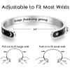image:imageTONY amp SANDY Inspirational Bracelets for Women Teen Girls Personalized Gifts for Daughter Granddaughter Mom Sister Friends Stainless Steel Engraved Cuff Birthday Easter ChristmasKeep going  Sun  Moon