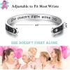 image:imageTONY amp SANDY Inspirational Bracelets for Women Teen Girls Personalized Gifts for Daughter Granddaughter Mom Sister Friends Stainless Steel Engraved Cuff Birthday Easter ChristmasA  Sun  Moon  She doesnt fight alone