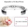 image:imageTONY amp SANDY Inspirational Bracelets for Women Teen Girls Personalized Gifts for Daughter Granddaughter Mom Sister Friends Stainless Steel Engraved Cuff Birthday Easter ChristmasA  Sun  Moon  You are a badass