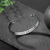 image:imageTONY amp SANDY Inspirational Bracelets for Women Teen Girls Personalized Gifts for Daughter Granddaughter Mom Sister Friends Stainless Steel Engraved Cuff Birthday Easter ChristmasA  Sun  Moon  You are a badass
