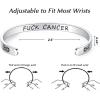 image:imageTONY amp SANDY Inspirational Bracelets for Women Teen Girls Personalized Gifts for Daughter Granddaughter Mom Sister Friends Stainless Steel Engraved Cuff Birthday Easter ChristmasA  Fck Cancer
