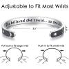 image:imageTONY amp SANDY Inspirational Bracelets for Women Teen Girls Personalized Gifts for Daughter Granddaughter Mom Sister Friends Stainless Steel Engraved Cuff Birthday Easter ChristmasA  Sun  Moon  She believed she could so she did