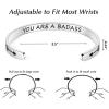 image:imageTONY amp SANDY Inspirational Bracelets for Women Teen Girls Personalized Gifts for Daughter Granddaughter Mom Sister Friends Stainless Steel Engraved Cuff Birthday Easter ChristmasA  You are a badass