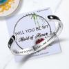 image:imageTONY amp SANDY Inspirational Bracelets for Women Teen Girls Personalized Gifts for Daughter Granddaughter Mom Sister Friends Stainless Steel Engraved Cuff Birthday Easter ChristmasWedding Gifts  Sun  Moon  My maid of honor today  my sister forever