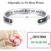 image:imageTONY amp SANDY Inspirational Bracelets for Women Teen Girls Personalized Gifts for Daughter Granddaughter Mom Sister Friends Stainless Steel Engraved Cuff Birthday Easter ChristmasA  Sun  Moon  Life is tough but so are you
