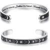 image:imageTONY amp SANDY Inspirational Bracelets for Women Teen Girls Personalized Gifts for Daughter Granddaughter Mom Sister Friends Stainless Steel Engraved Cuff Birthday Easter ChristmasA  Cousin Gifts  Sun  Moon  Cousins by blood sisters by heart friends by choice