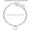 image:imageTONY amp SANDY Ankle Bracelets for Women  Initial Butterfly Anklet for Women Stainless Steel Figaro Chain Summer Beach Waterproof Foot Jewelry Gifts GoldSilverP  Silver