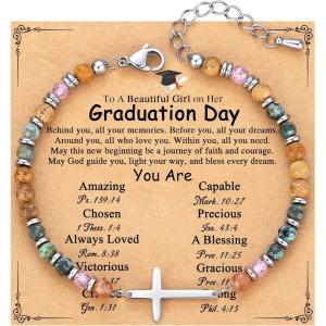 image:imageTONY amp SANDY Graduation Gifts for Her 2026 Graduation Decorations Cross Bracelets for Women Girls Middle High School College Graduates With Graduation Cap Box and Meaningful CardsGraduation  Cross
