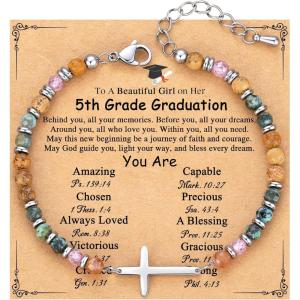image:imageTONY amp SANDY Graduation Gifts for Her 2026 Graduation Decorations Cross Bracelets for Women Girls Middle High School College Graduates With Graduation Cap Box and Meaningful Cards5th Grade