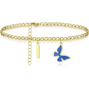 image:imageAnklet Bracelets for Women  Gold Anklets for Women  Initial Butterfly Anklet for Women Teen Girls Waterproof Summer Foot Jewelry 21st Birthday Mothers Day Gifts for Her Wife Girlfriend Mom Friends